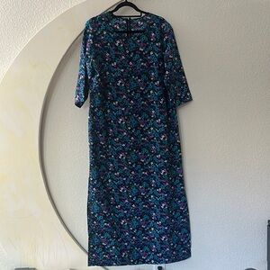 Vintage maxi floral dress handmade Size XL